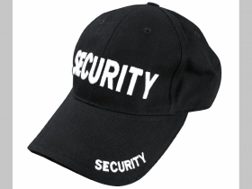 Security čierna šiltovka s vyšívaným logom materiál 100% bavlna univerzálna nastaviteľná veľkosť